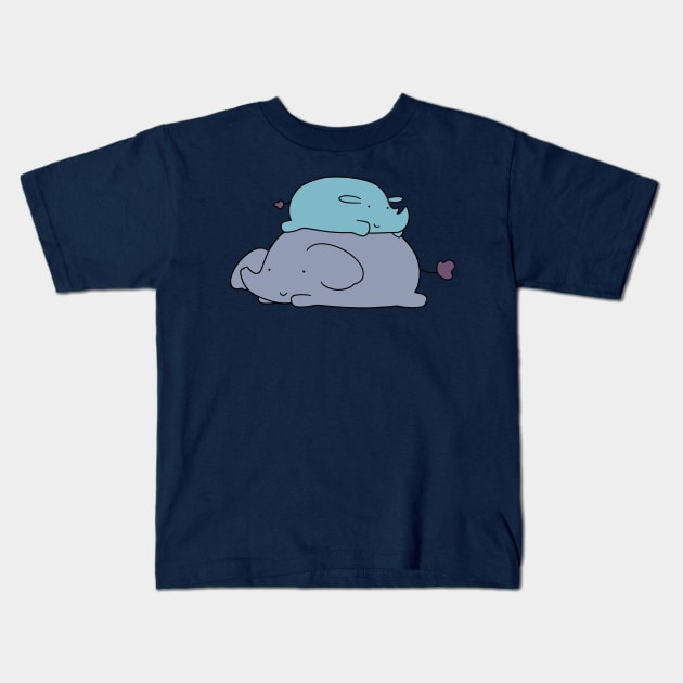 Little Elephant and Rhino Kids T-Shirt by saradaboru